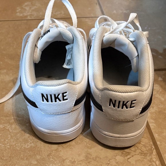 Nike Men's Court Visions - White with Black Swoosh - Picture 4 of 5